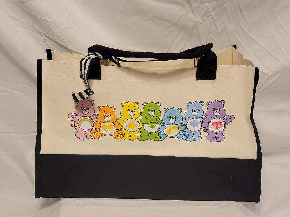Canvas Carry Bag Black and White with  Care Bears